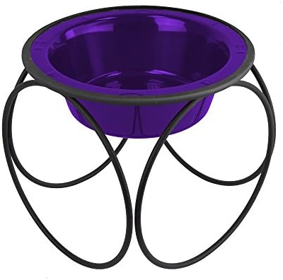  Platinum Pets Olympic Single Diner Feeder With Stainless Steel Dog Bowl, Large, Midnight Black