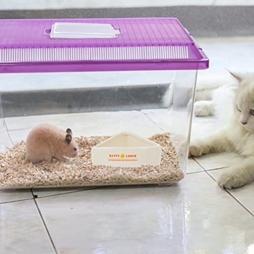  NOGRAX 5pcs Feeding Container Rat Washable Cute Pet Small Pets Animal Household Dispenser Corner Holder Chinchilla For Lovely Pig Dish Bowl Rabbit Tray Feeder Bird Guinea Glider Adorable Feeder (Colo