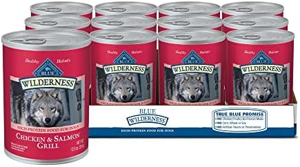  Blue Buffalo Wilderness High Protein, Natural Adult Wet Dog Food, Turkey & Chicken Grill 12.5-oz Cans (Pack Of 12)