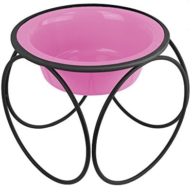 Platinum Pets Olympic Single Diner Feeder With Stainless Steel Dog Bowl, Large, Midnight Black