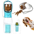  MORMIUKII Dog Water Bottles,Portable Dog Water Bottle With Food Container & Poop Bags,Leak Proof Dog Travel Water Bottle For Walking,Hiking,Travel,BPA-Free & Ligthtwight（20oz）(Blue)
