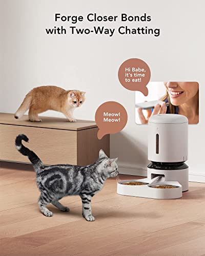  PETLIBRO Automatic Cat Feeder With Camera For 2 Cats, 1080P HD Video Night Vision, 5G WiFi Pet Feeder Pet Camera With Phone APP 2 Way Audio, Low Food & Motion & Sound Alerts For Cat & Dog Dual Tray