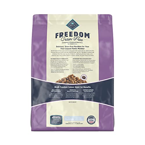  Blue Buffalo Freedom Grain Free Natural Indoor Adult Dry Cat Food, Chicken 11-lb