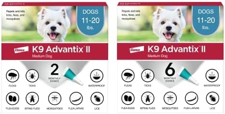  K9 Advantix II Medium Dog Vet-Recommended Flea, Tick & Mosquito Treatment & Prevention | Dogs 11-20 Lbs. | 2-Mo Supply