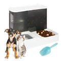  Anhixuse Automatic Cat Feeder,Dog Feeder,Pet Gravity Feeder,2 In 1 Gravity Cat Food And Water Bowl Set,Automatic Water Dispenser And Food Dispenser 2 In 1 For Small And Medium Dogs, Cats,Pets(Grey)