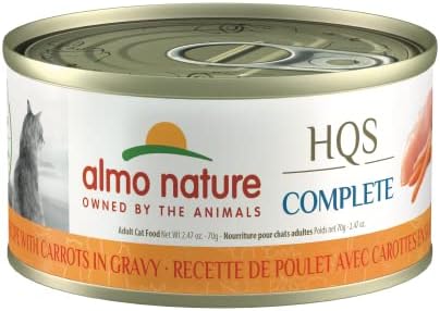  Almo Nature HQS Complete Chicken With Green Bean In Gravy Grain Free Wet Canned Cat Food (Pack Of 24 X 2.47 Oz/70g ) (1704)