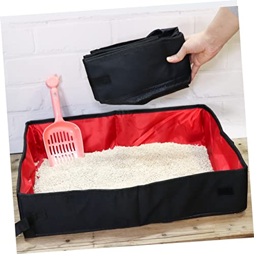  POPETPOP Cat Food Bowl Cat Litter Bowl Foldable Cat Litter Box Portable Litter Box Travel Valet Tray Cat Toilet Litter Tray Portable Cat Litter Tray Cat Toilet Box Cat Basin Cat Bowl Kitten