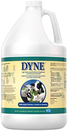  PetAg Dyne High-Calorie Liquid Nutritional Supplement For Livestock - Provides Energy And Extra Nutrition - Contains Soybean Oil & Vitamins - 128 Fl Oz (1 Gal)