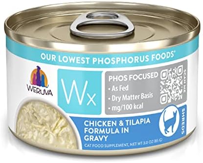  Weruva Wx Phos Focused, Tilapia & Tuna Formula In A Hydrating Purée, 3oz Can (Pack Of 12)