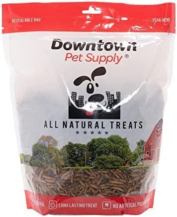  Downtown Pet Supply 2 LB Dried Mealworms For Wild Birds, Poultry, Reptiles, And Small Mammals Rich In Vitamin B12, B5, Protein, Fiber, Omega 3 Fatty Acids - Great As Mealworms For Chicken