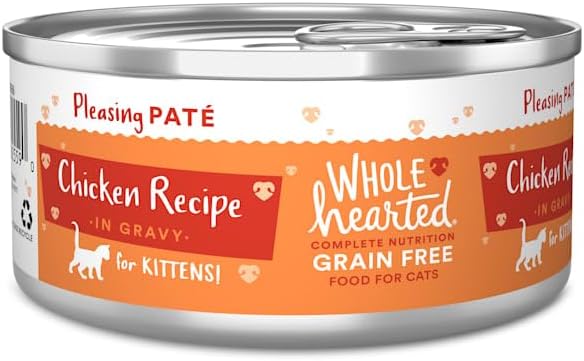  WholeHearted Grain Free Chicken Recipe Wet Food Pate For Kittens, 5.5 Oz., Case Of 12