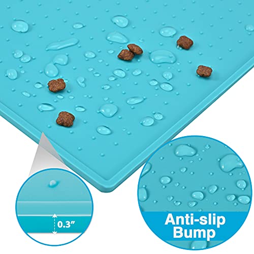 Juqiboom Dog Food Mat Anti-Messy Design Pet Bow Mat, Non Slip Silicone Waterproof Cat Feeding Placemat For Puppy Kitty Dog Cat Small Medium Animals