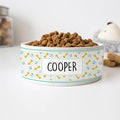 GENERIC Personalized Cute Dog Footprint With Bone Bowl, Dog's Name Bowl, Gift For Dog, Ceramic Pet Bowl Available In 2 Sizes
