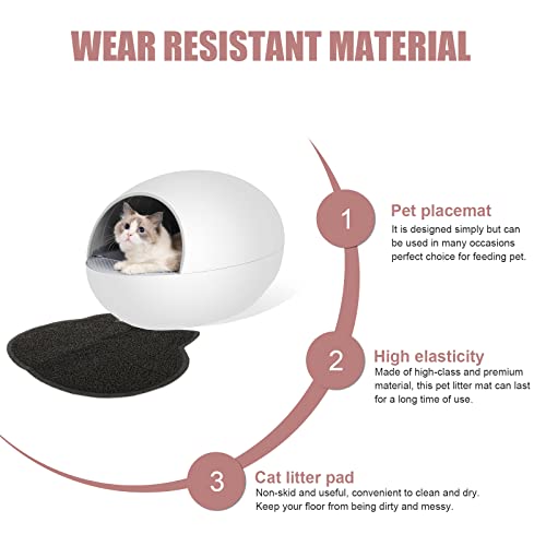  LUOZZY 2Pcs Cat Litter Mats Kitten Litter Trapping Mats Pet Litter Pads For Home - Black + Grey