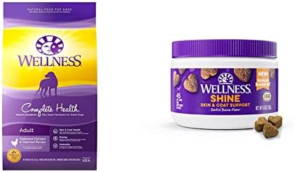  Wellness Complete Health Dry Dog Food With Grains, Made In USA With Real Meat & Natural Ingredients, All Breeds, Adult Dogs (Whitefish, 30-lb) – With Nutrients For Immune, Skin, & Coat Support