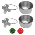  1 Set Cat Stainless Rattan Water Animal Birds Guinea Coop Crate Color And Hanging Bowls Pet Toy Fun Ball For Play Sturdy Rat Holder Bird With Puppy Feeder Bowl Dog Pigs Cups