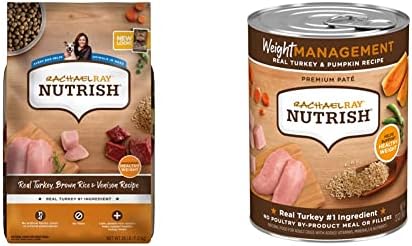  Rachael Ray Nutrish Dry Dog Food, Turkey, Brown Rice & Venison Recipe For Weight Management, 13 Pounds