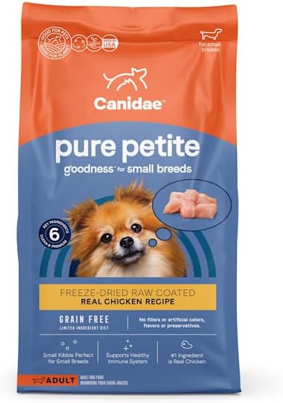  Canidae Pure Petite Premium Freeze-Dried Raw Coated Dog Food For Small Breeds, Real Chicken Recipe, 10 Lbs, Grain Free