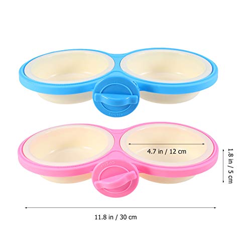  POPETPOP Dog Crate Feeder-Durable Pet Bowls Hanging Water Bowl For Dog Cage Cat Double Bowls Coop Cup Feeder-Pink