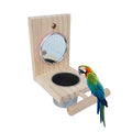 Pet Wooden Wild Bird Feeders For Outdoor Proof Nuts Feed Multipurpose Bird Feeding Station With Mirror Toy For Parrots Bird Parakeets Cockatiels Bowl