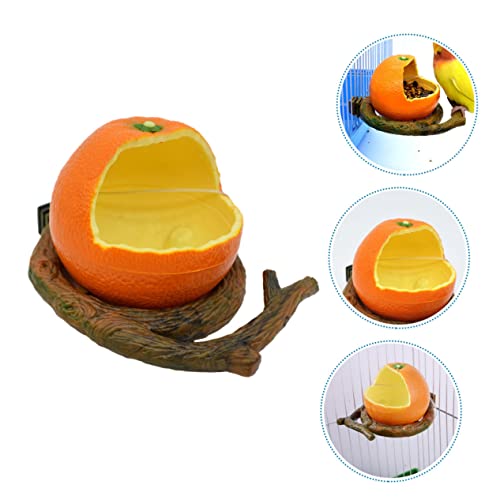  NOGRAX Box For Cups Orange Dispenser With Pet Decoration Cage Finches Feeding Bowl Hanging Fruit Lovely Adorable Canaries Budgie Water Design Parakeets Novelty Feeder Shaped Container Feeder