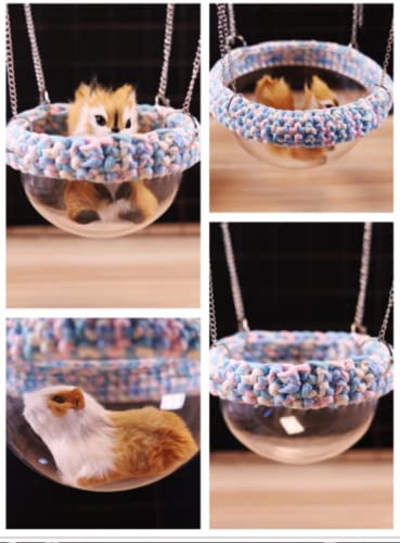  Hamster Nest Swing Cradle Squirrel Rabbit Sugar Glider Parrots Birds Rats Other Small Pets Supplies (Cotton Candy Space Hood M)