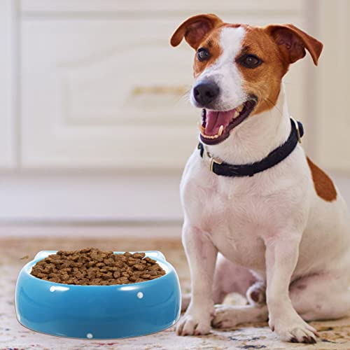  POPETPOP Ceramic Dishes For Dog And Cat Food And Water,Cartoon Print Bowl,Easy To Wash