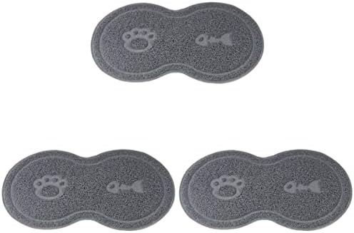  Mipcase Food Containers Food Scatter With Kitten Lock Dish Placemat Floor PVC Easy Mat Dog Anti- And Trapper Mat, Grey Water Bowl Clean Mat: X Non- Control Pad Mesh Multi- Puppy Litter Rabbit Food