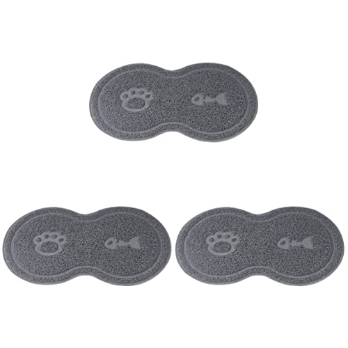  Mipcase Food Containers Food Scatter With Kitten Lock Dish Placemat Floor PVC Easy Mat Dog Anti- And Trapper Mat, Grey Water Bowl Clean Mat: X Non- Control Pad Mesh Multi- Puppy Litter Rabbit Food