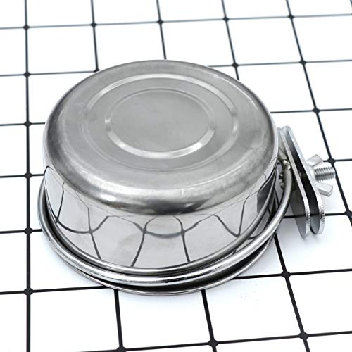  For Feeder Steel Stainless Hook Cups- Cat Dogs Cats, Bowl, Water Coop Parrot Dishes Feeding Cups Rabbit Size With Bowl Bowls Dog Hanging Bird Food Cage Animal And Small Clamp,