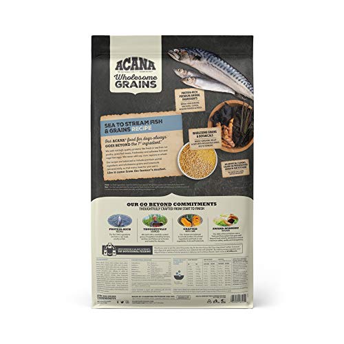  ACANA Wholesome Grains Dry Dog Food, Sea To Stream, Saltwater And Freshwater Fish & Grains Recipe, 22.5lb