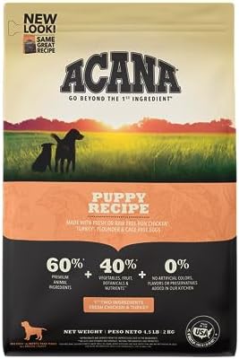  ACANA Wholesome Grains Dry Dog Food, Puppy Recipe, Real Chicken, Eggs And Turkey Dog Food Recipe, 11.5lb