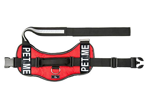  PET ME Nylon Dog Vest Harness. Purchase Comes With 2 Reflective Removable PET ME Pathces. Please Measure Your Dog Before Ordering