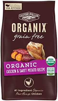  Castor And Pollux ORGANIX Grain Free Dog Food, Chicken And Sweet Potato Organic Dog Food Recipe - 4 Lb. Bag