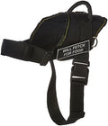  DT Fun Harness, Will Fetch For Food, Black With Yellow Trim, Large - Fits Girth Size: 32-Inch To 42-Inch