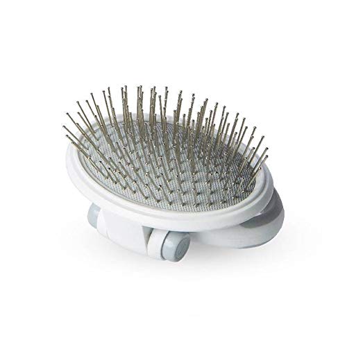  YangYan Kitten Cats Pet Adjustable Comfortable Durable Combs Hair Remover Cats Brush Pet Soft Grooming Tools (Color : Gray)