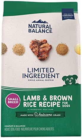  Natural Balance Limited Ingredient Small-Breed Adult Dry Dog Food With Healthy Grains, Lamb & Brown Rice Recipe, 12 Pound (Pack Of 1)