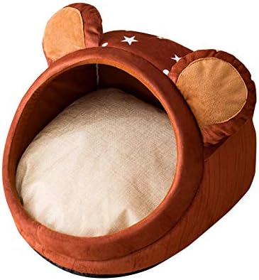  Wakeu Plush Pet Bed Cave For Cat/Small Dog,Comfortable Plush Kennel Triangle Kittens Cave Tent House