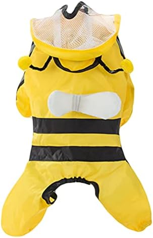  1 Pc Pet Bee Shaped Rain Slicker Hooded Raincoat Stylish Pet Raincoat For Dog Dog Sweater