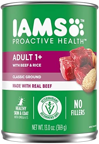  IAMS PROACTIVE HEALTH Adult Wet Dog Food Classic Ground With Lamb And Whole Grain Rice, Of 13 Oz.(Pack Of 12)