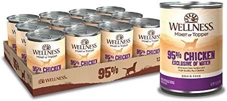  Wellness 95% Chicken Natural Wet Grain Free Canned Dog Food, 13.2-Ounce Can (Pack Of 12)