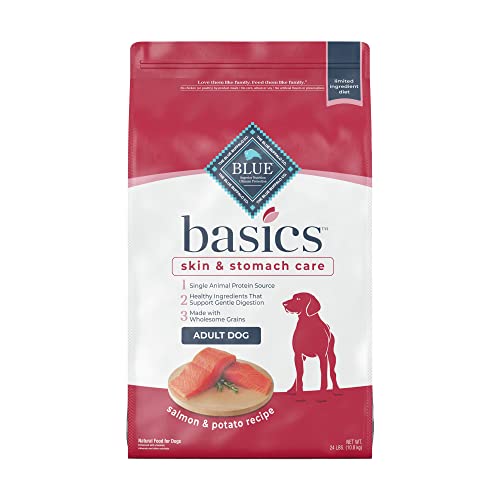 Blue Buffalo Basics Skin & Stomach Care, Natural Adult Dry Dog Food, Salmon & Potato 24-lb