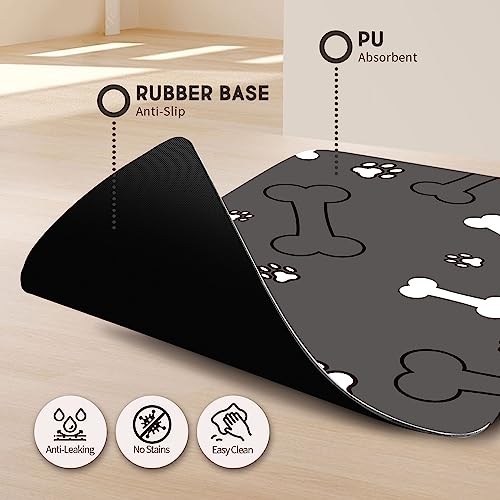  Rest-Eazzzy Absorbent Dog Bowl Mat 18"x30", Dog Food Mat, Non-Slip Pet Food Mat, Large Dog Mat For Food And Water, Durable And Eco-Friendly Dog Feeding Mat- Waterproof Backing, Machine Washable