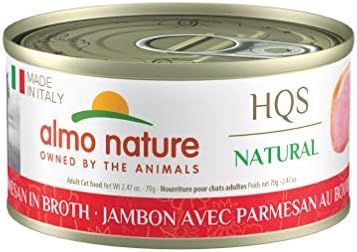  Almo Nature HQS Natural Made In Italy Ham With Turkey, Grain Free, Additive Free, Adult Cat Canned Wet Food, Shredded (2502H), 2.47 Oz, Pack Of 24