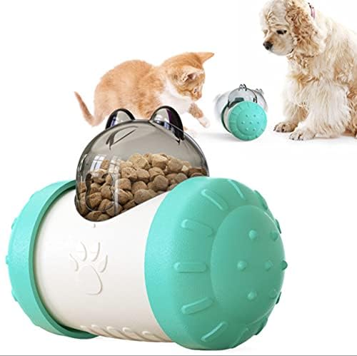  Dog And Cat Toys Pet Feeder Dog Educational Toys Pet Feeder Food Overflow Device Tumbler ABS Material Allows Cats And Dogs To Eat Slowly To Help Pets Digest (Green)