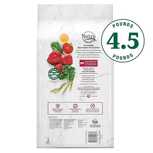  NUTRO NATURAL CHOICE Adult Dry Dog Food, Beef & Brown Rice Recipe Dog Kibble, 4.5 Lb. Bag