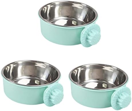  3pcs Stainless Steel Bird Cage Birdcage Moultrie Feeder Bird Dish Feeder Bird Food Bowl Pet Food Bowl Feeding Bowl Pet Bowl Pet Feeding Bowl Pet Feeder Dog Feeding Bowl Green Birds