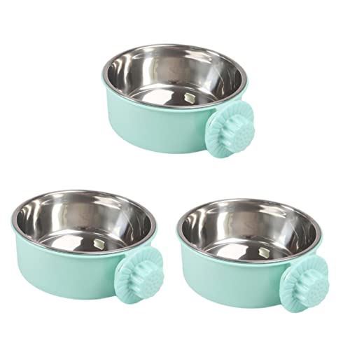 3pcs Stainless Steel Bird Cage Birdcage Moultrie Feeder Bird Dish Feeder Bird Food Bowl Pet Food Bowl Feeding Bowl Pet Bowl Pet Feeding Bowl Pet Feeder Dog Feeding Bowl Green Birds