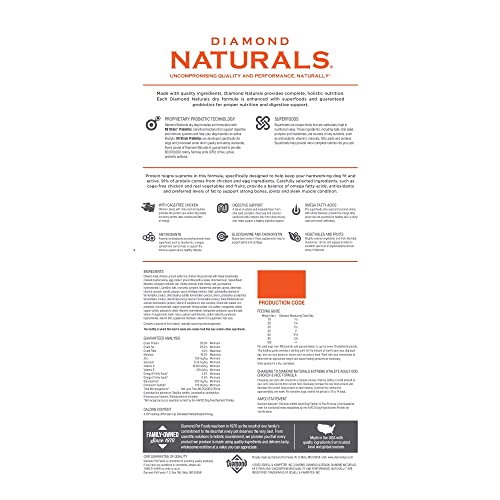  Diamond Naturals Extreme Athlete High Protein Real Meat Recipe Dry Dog Food 40 Pound (Pack Of 1)