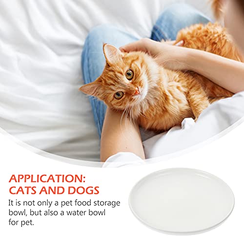  Cat Food Bowl Pet Bowl Shallow Ceramic Cat Dish Feeding Bowl Food Water Dish Non Spill Pet Bowl Cat Bowls